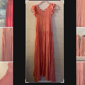 Free People Chambray Butterflies Midi Dress (NWOT)